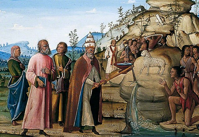 Saint Clement Striking the Rock by Bernardino Fungai