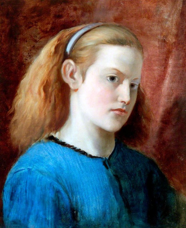 Girl in a Blue Dress by William Bell Scott