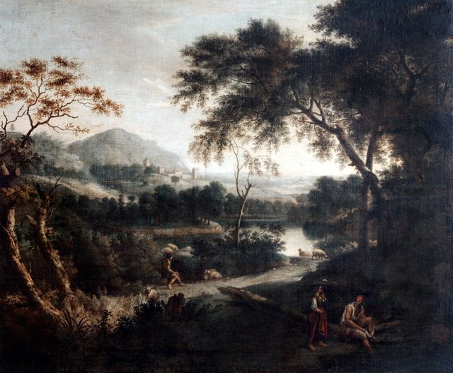 Landscape with Pastoral Figures by Jan Frans van Bloemen