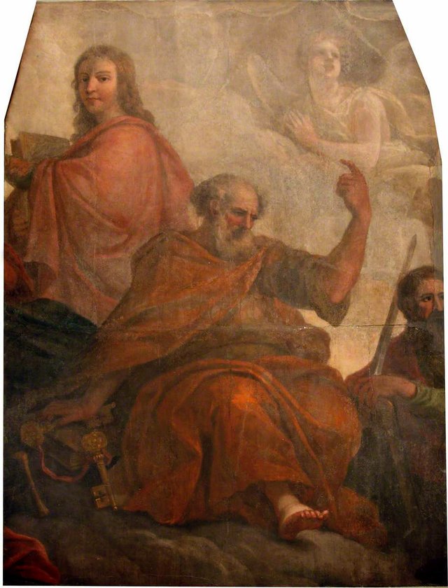Old Chapel Reredos, Section 7 – Saint John the Evangelist, Saint Peter and Saint Paul by James Thornhill