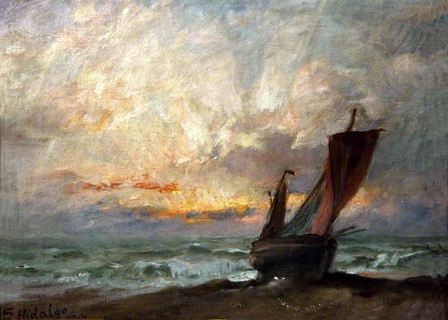 Seascape by Félix Resurrección Hidalgo