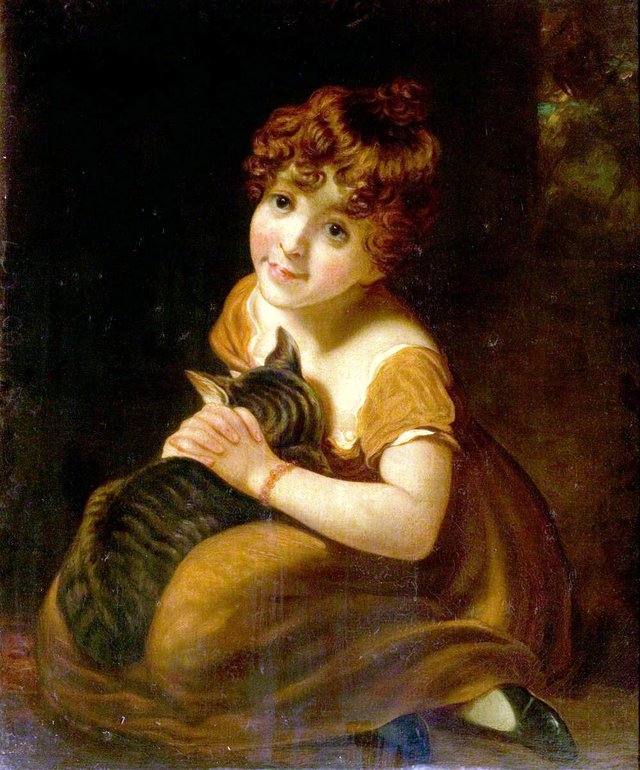 Girl with a Cat by John Opie