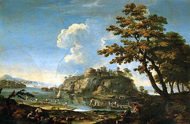 Landscape with Fishermen by Giuseppe Zais