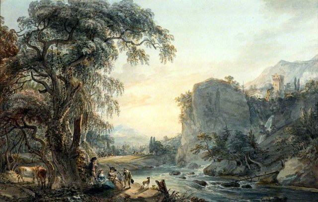 By the River by Paul Sandby