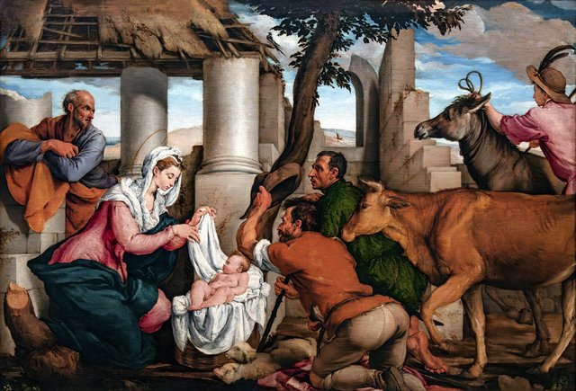 Adoration of the shepherds by Jacopo Bassano