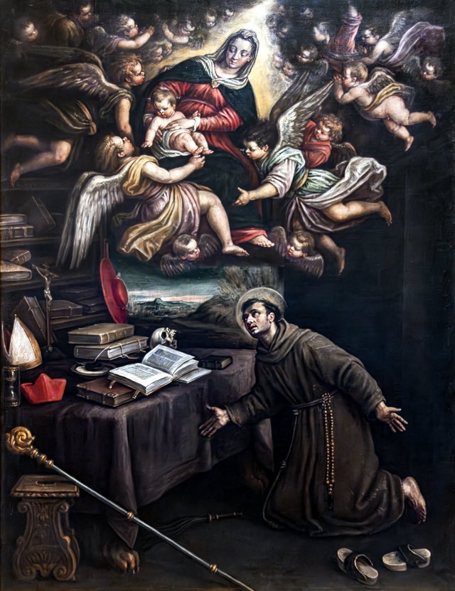 Apparition of the Virgin to Saint Bonaventure by Leandro Bassano