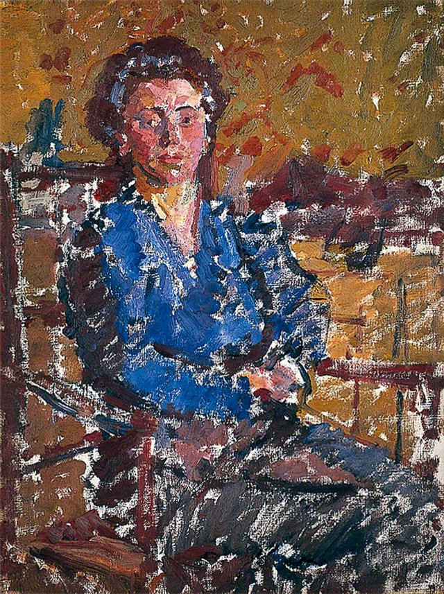 Seated Girl in Blue by Harold Gilman