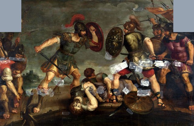Horatius Cocles at the Pons Sublicius by Hieronymous Francken II