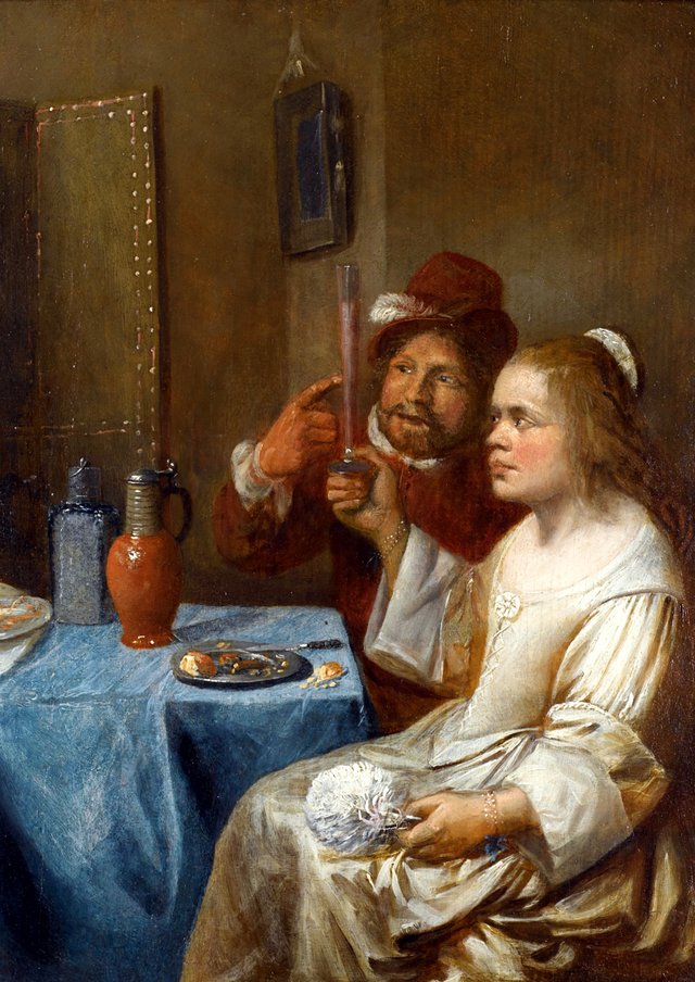 A couple drinking wine by Joos van Craesbeeck