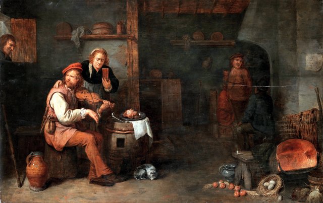 Fiddler in an interior by David Ryckaert III