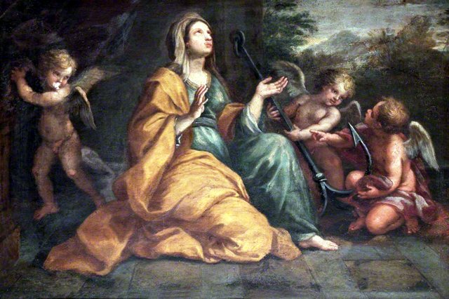 Hope with Attendant Cherubs in a Wood by Giuseppe Bartolomeo Chiari
