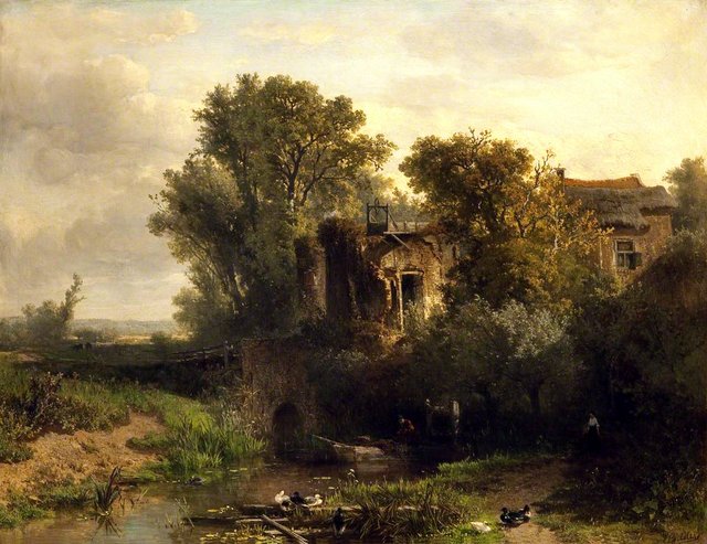 A Dutch Landscape by Johannes Warnardus Bilders