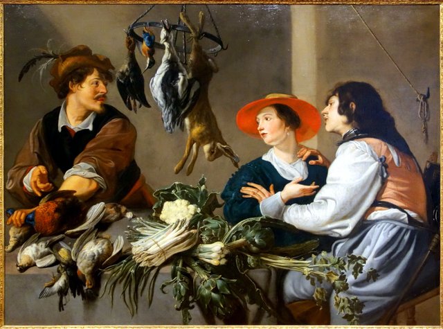 Game and vegetable sellers by Theodoor Rombouts