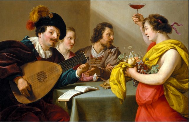 Musical company with Bacchus by Theodoor Rombouts