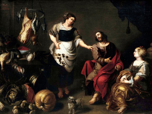 Jesus in the house of Martha and Mary by Adriaen van Utrecht