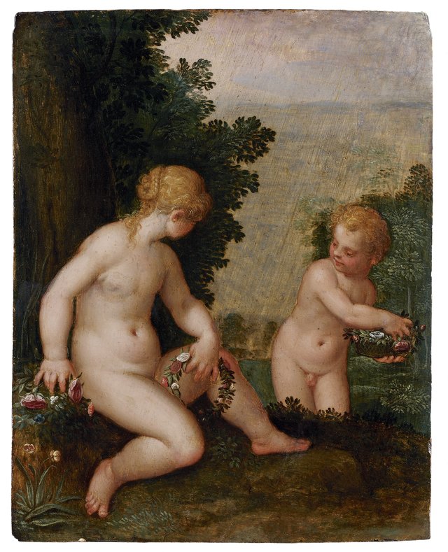 Venus en Cupido by Hans Rottenhammer