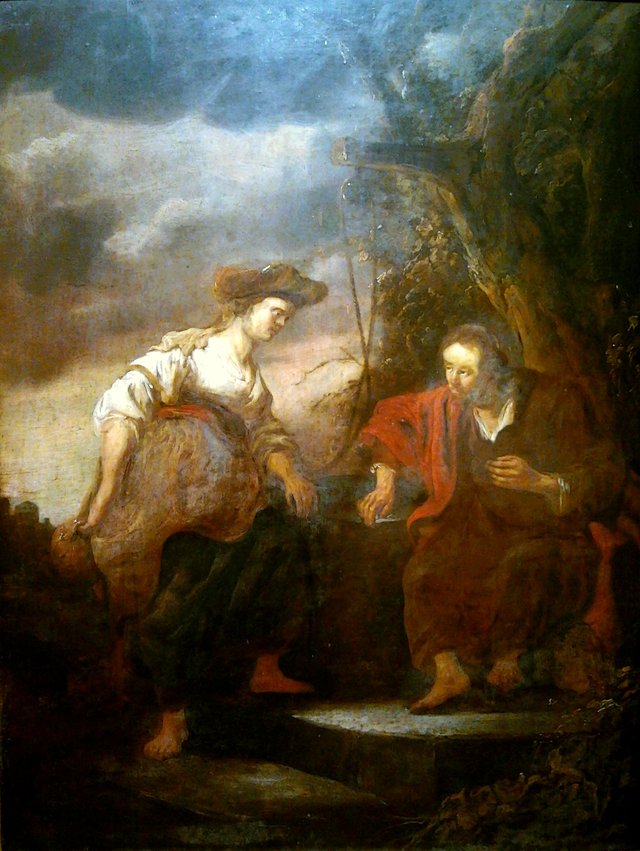Christ and the Samaritan woman. by Benjamin Gerritsz Cuyp