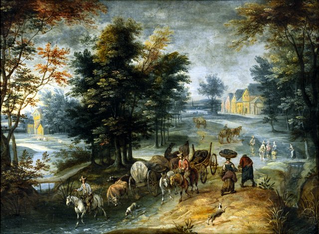 Busy path leading to the village by Peeter Gijsels