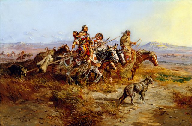 Indian Women Moving by Charles Marion Russell