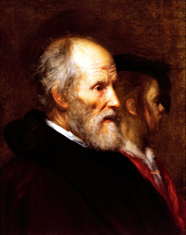 An old man and a young boy (Allegory of the Ages of Man) by Jacob van Oost