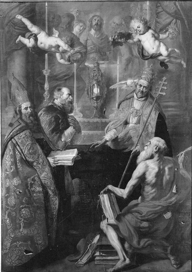 Dispute of the Church Fathers over the Holy Sacrament by Erasmus Quellinus II