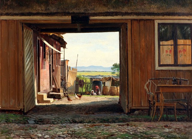 View through a gate. by Carl Frederik Aagaard