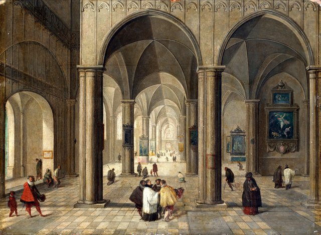 The interior of a Gothic church by Pieter Neefs the Younger