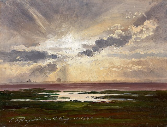 Scandinavian coastal landscape. by Carl Frederik Aagaard