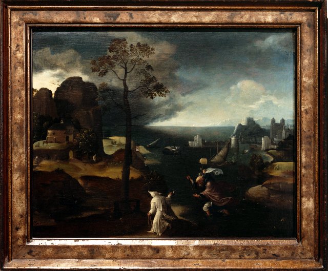 Saint Christopher bearing the Christ Child by Joachim Patinir