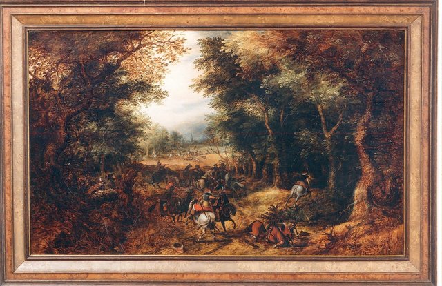 Forest scene with Robbery by David Vinckboons