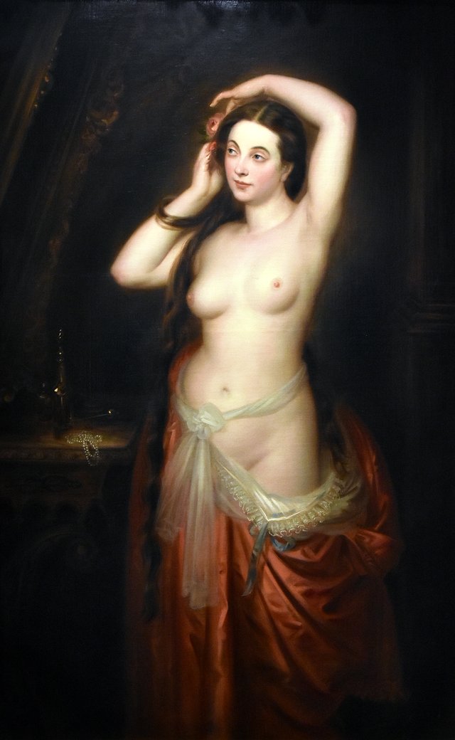 Rosine at her Dressing Table by Antoine Wiertz