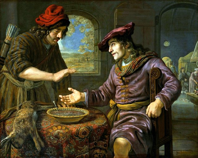 Esau and the mess of pottage. by Jan Victors