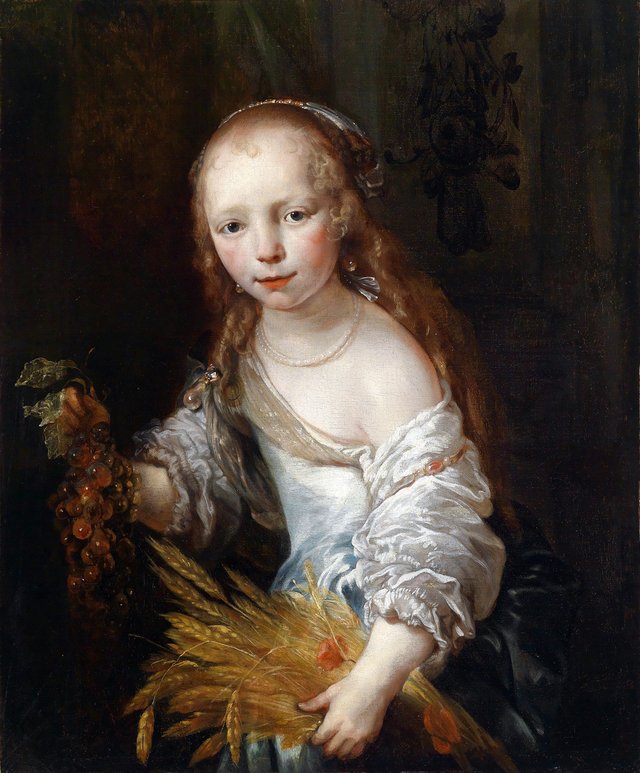 Porträt eines jungen Mädchens als Ceres by Jan van Noordt
