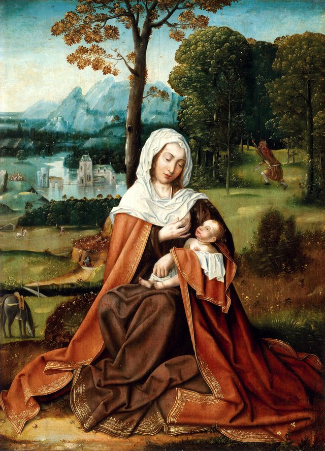 The Rest on The Flight into Egypt by Master of the Holy Blood