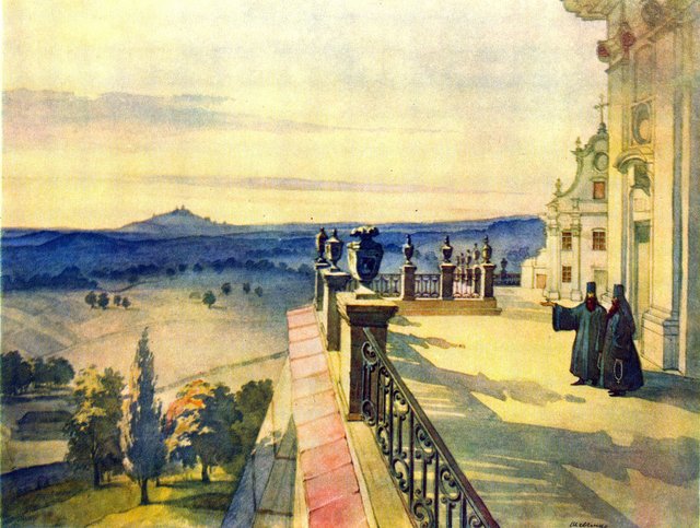 View from the terrace around Pochayiv Lavra by Taras Shevchenko