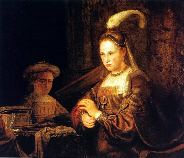 A lady at her toilet. by Arent de Gelder