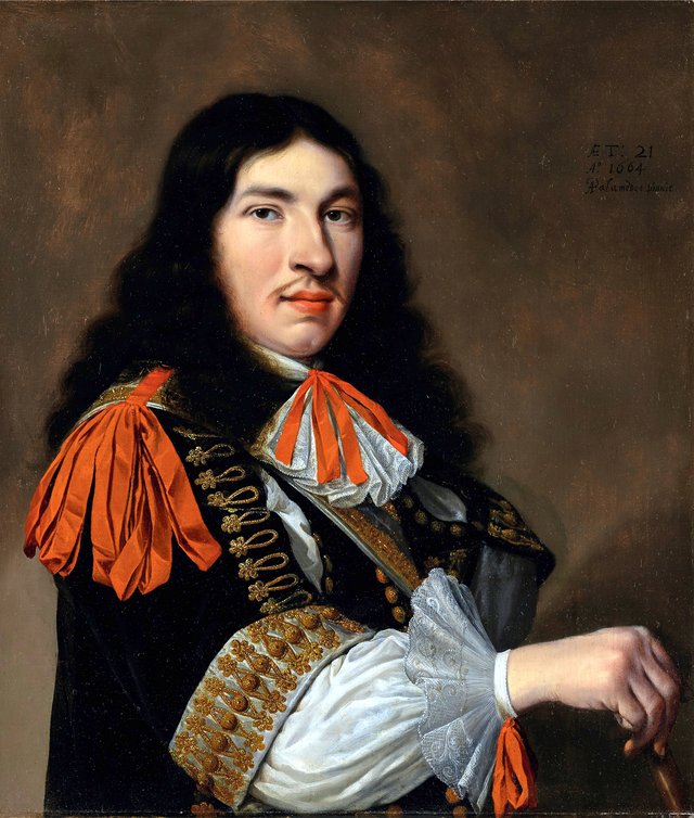 Portrait of a richly dressed young man, half-length by Anthonie Palamedesz.