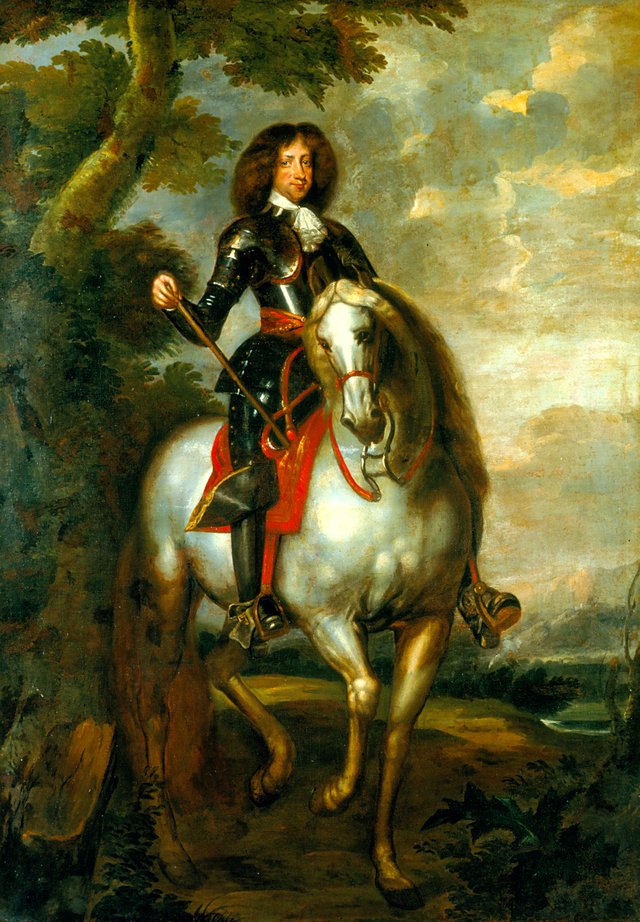 Portrait of King Christian V on horseback as a crown prince by Abraham Wuchters