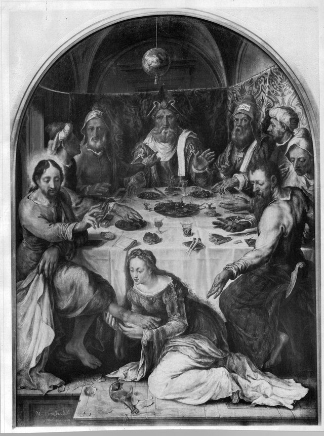 Christ in the house of Simon by Maarten van Heemskerck