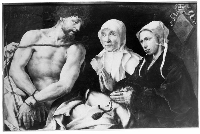 Man of Sorrows, with two donors by Maarten van Heemskerck