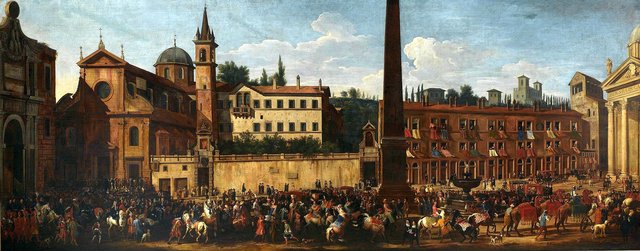 Entry the Polish ambassador Michał Kazimierz Radziwiłł into Rome in 1680. by Pieter van Bloemen