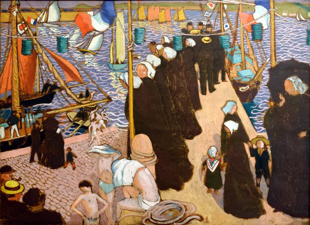 Regatta in Perros-Guirec, view of the West pier" by Maurice Denis