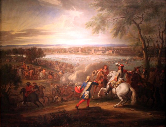 Louis XIV, King of France, crosses the Rhine at Lobith on 12 June 1672 by Adam Frans van der Meulen