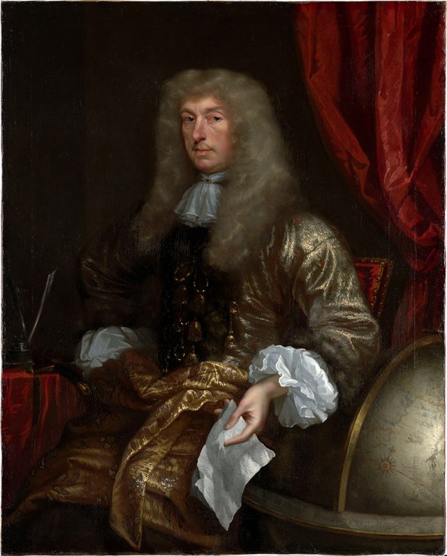 Portrait of Sir John Chardin, French traveller and merchant; British envoy to Holland in 1683 by John Michael Wright