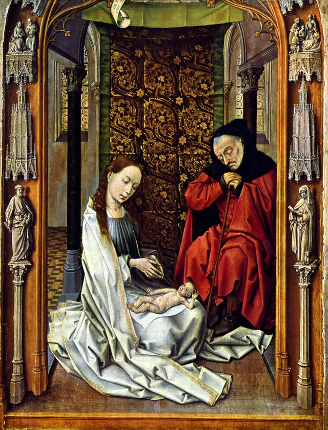Adoration of the Christ child by Juan de Flandes