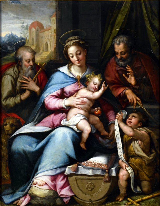 Holy Family with Saint Jerome and the Infant John the Baptist by Denys Calvaert