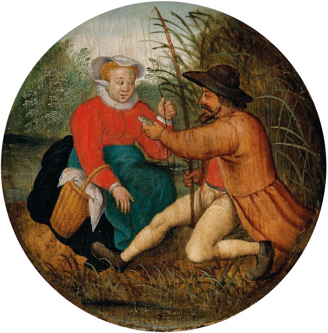 Couple fishing by Pieter Brueghel the Younger