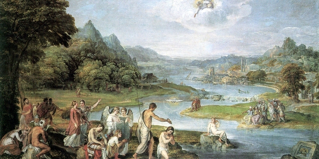 The baptism of Christ by Lambert Sustris