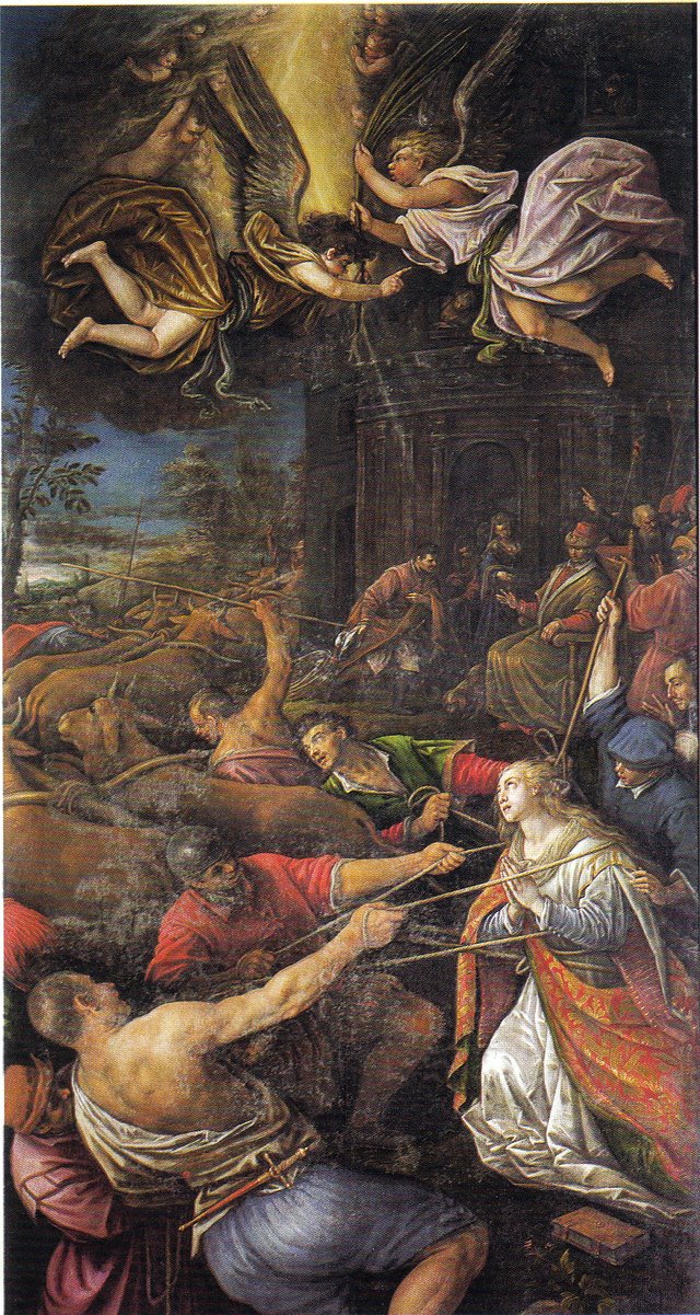 The martyrdom of Saint Lucy by Leandro Bassano