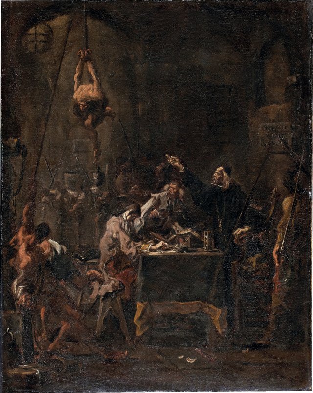 Brutal Interrogation (Torture Scene) by Alessandro Magnasco